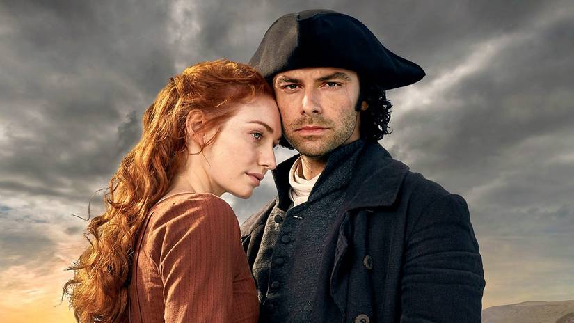 Eleanor Tomlinson and Aidan Turner in Poldark.