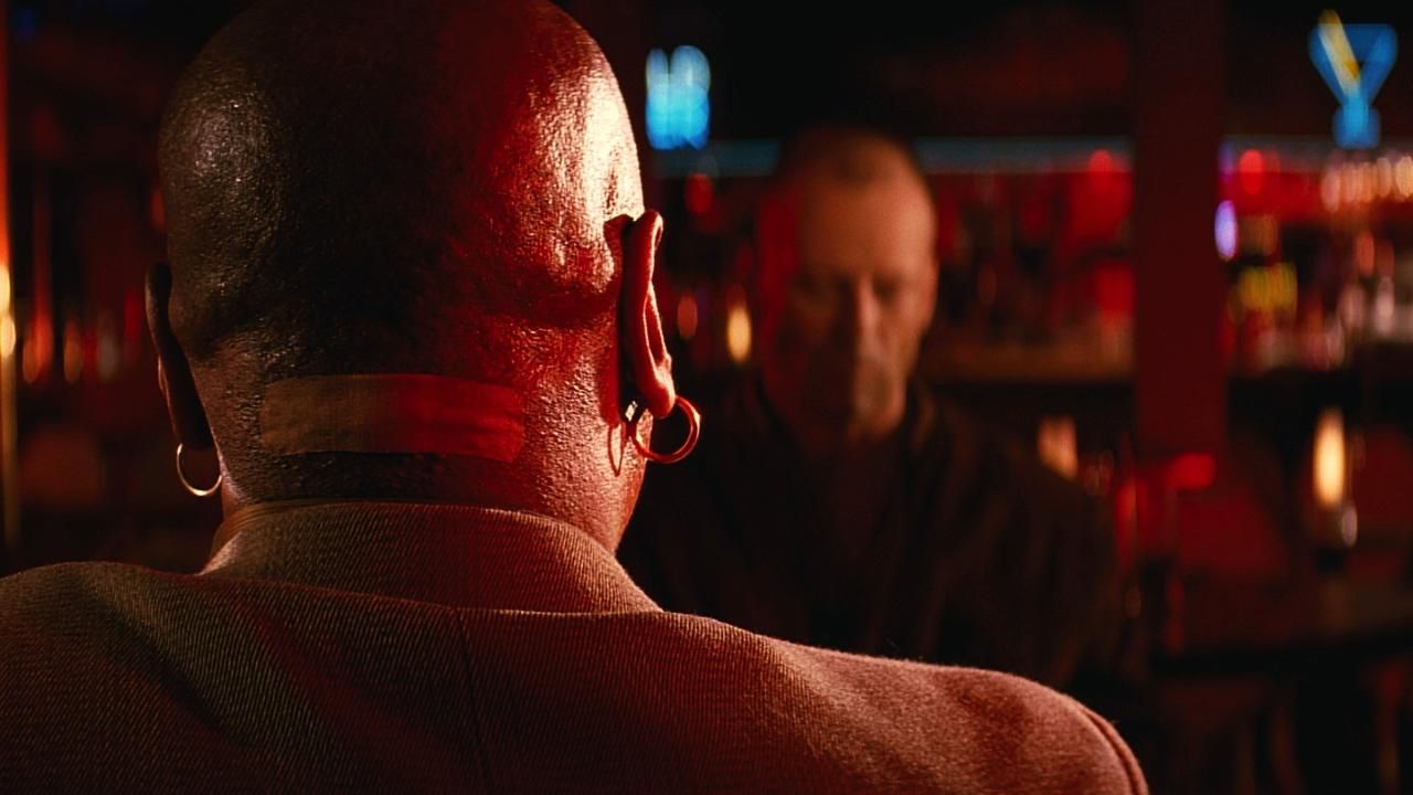 The back of Wing Rhames' head in Pulp Fiction