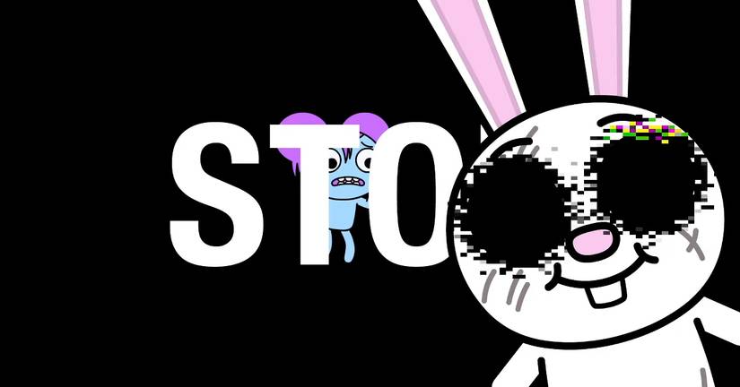 Pibby and Bun Bun on an Adult Swim Bumper