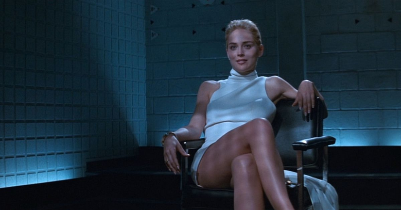 Sharon Stone's infamous leg crossing scene in Basic Instinct