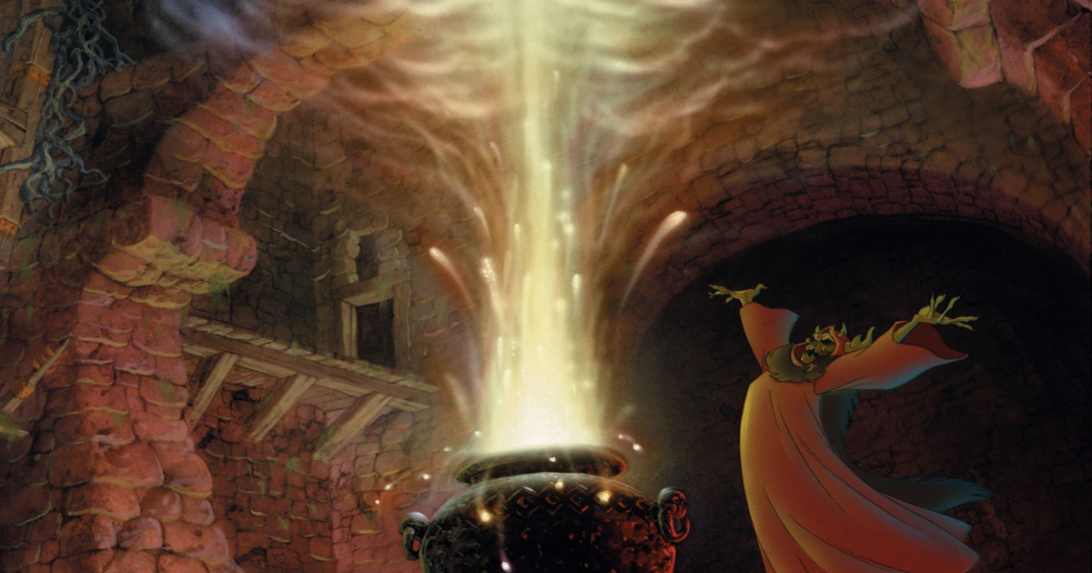 The Horned King using the Black Cauldron