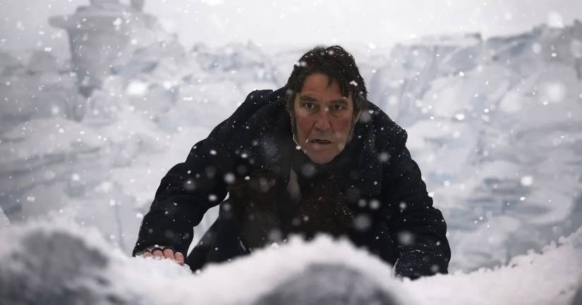 Ciaran Hinds in the snow in The Terror