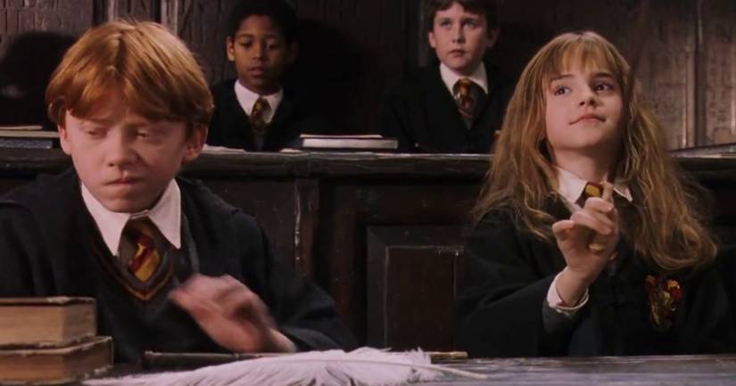 Hermione and Ron in Harry Potter and the Sorcerer's Stone