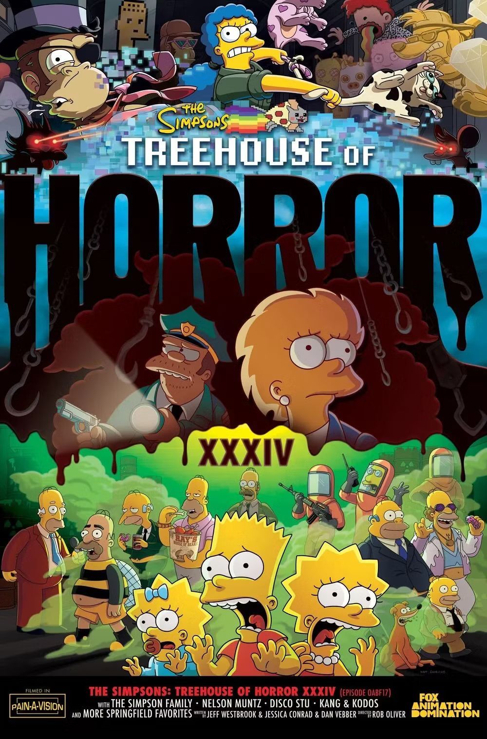 The Simpsons' Treehouse of Horror 34 Poster Unveils Spooky