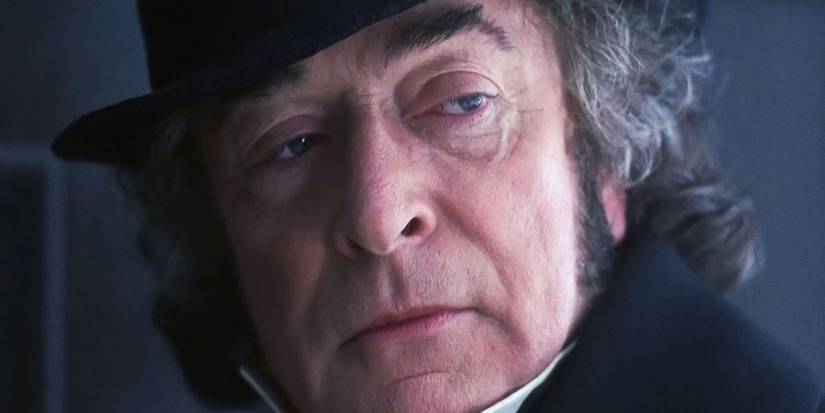 A closeup of Michael Caine as Ebenzer Scrooge in Muppet Christmas Carol