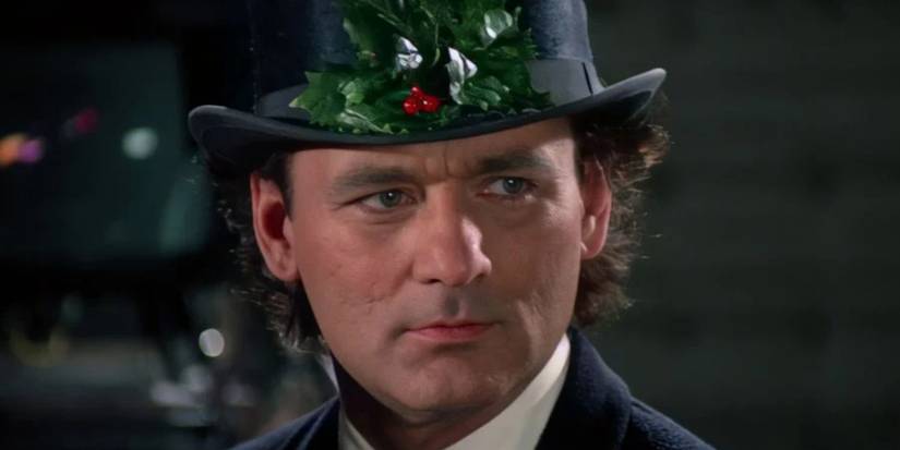 Bill Murray as Frank Cross Wearing a Top Hat in SCrooged