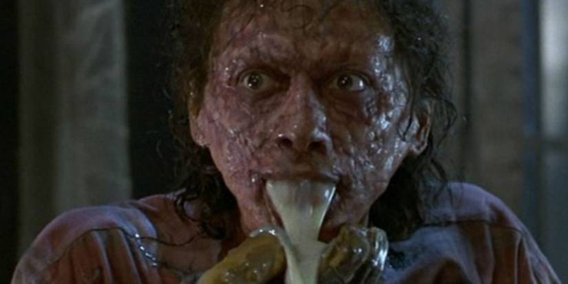 Jeff Goldblum in heavy prosthetics for The Fly