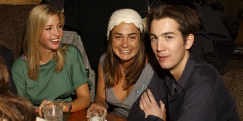 Ivanka Trump and Jamie Johnson pose with a friend over drinks in Born Rich (2003).