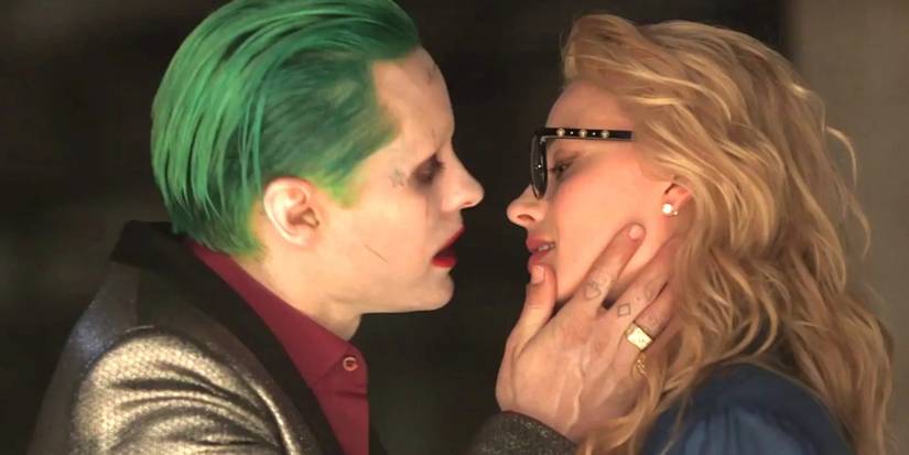 Margot Robbie as Harley Quinn and Jared Leto as Joker in Suicide Squad