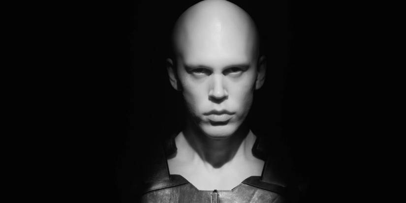Austin Butler as Feyd Rautha preparing to enter a gladiator match in Dune Part Two