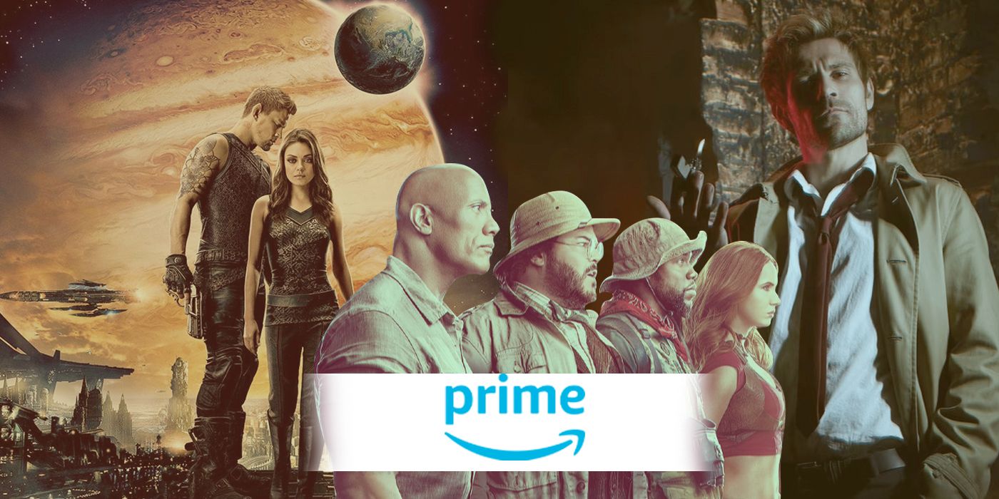 Three movies with the Prime Video logo including Jupiter Ascending, Jumanji: The Next Level, and Constantine