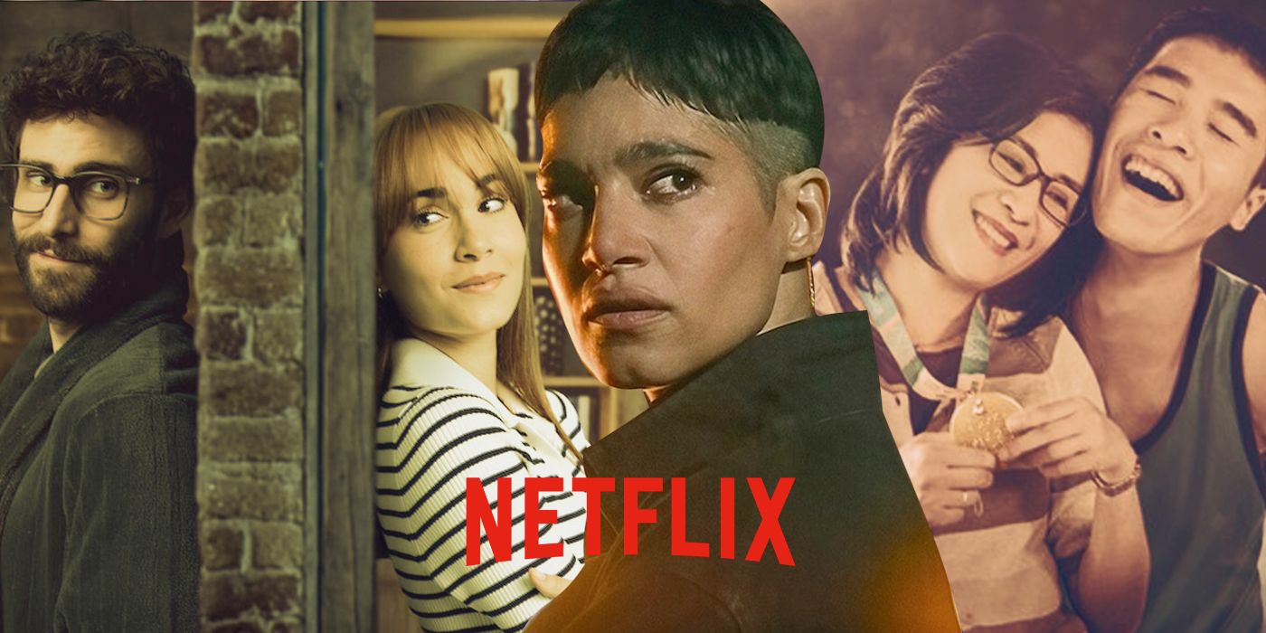 An edit of three different movies with the Netflix logo in the middle including Zero to Hero, Love Divided, and Rebel Moon 2