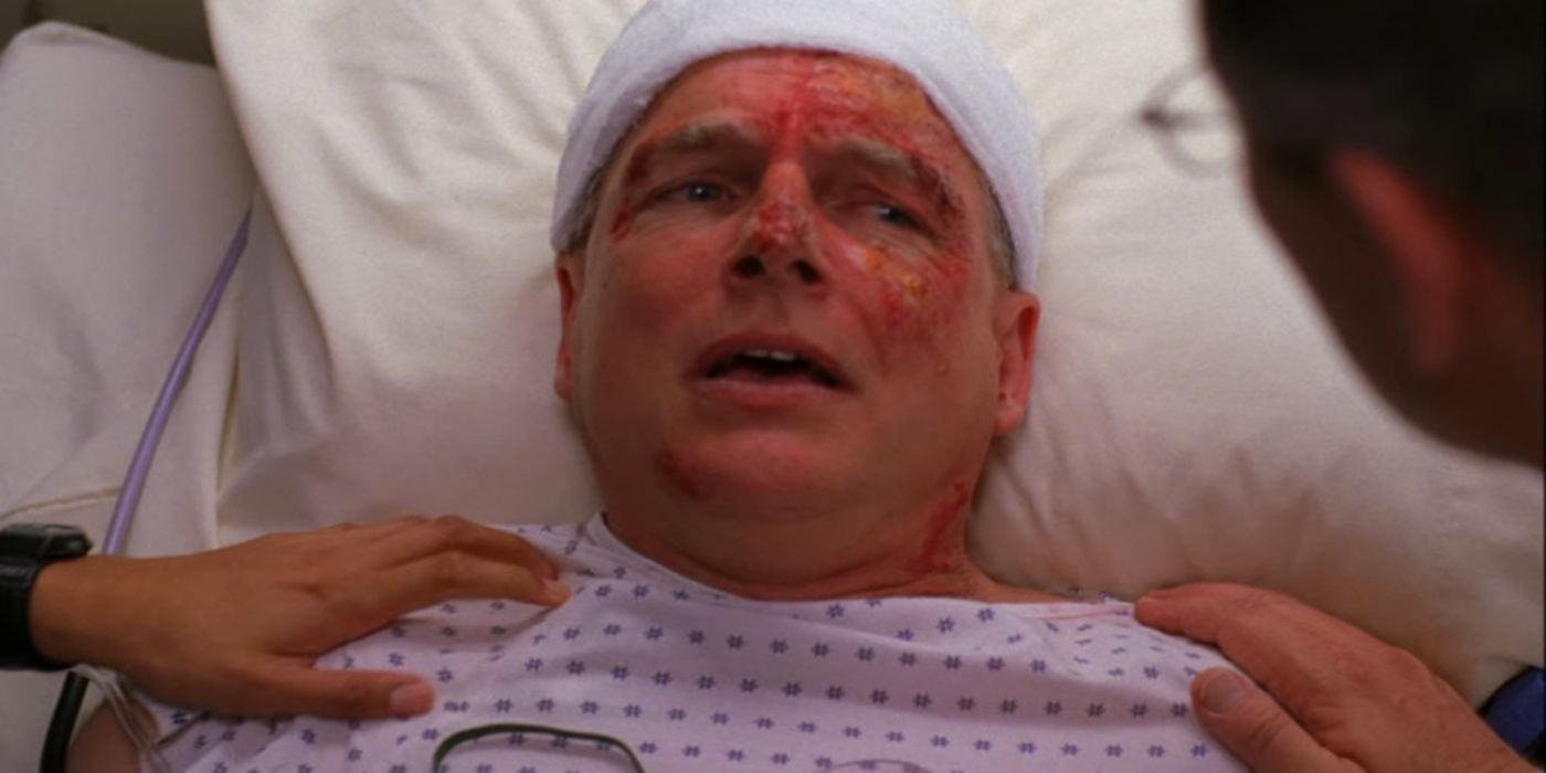 NCIS, Gibbs in a hospital bed after surviving and explosion