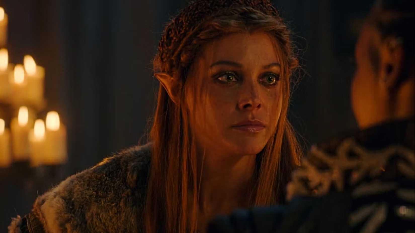 Francesca in The Witcher talking to someone out of focus