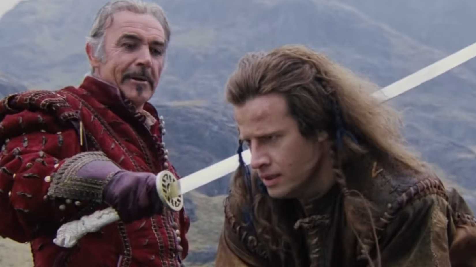 Christopher Lambert and Sean Connery in Highlander (1986)