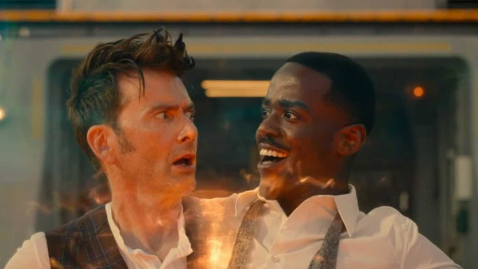 David Tennant as the Doctor and Ncuti Gatwa as the Doctor in Doctor Who
