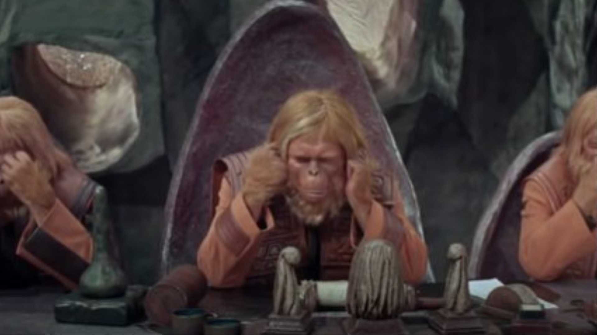 The organgutan council in Planet of the Apes