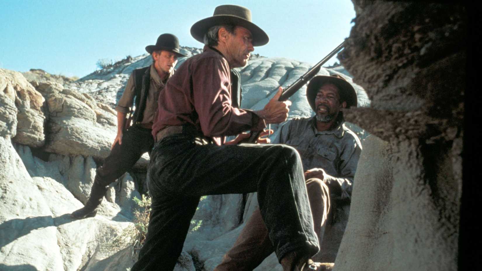 Clint Eastwood and Morgan Freeman in Unforgiven (1992)