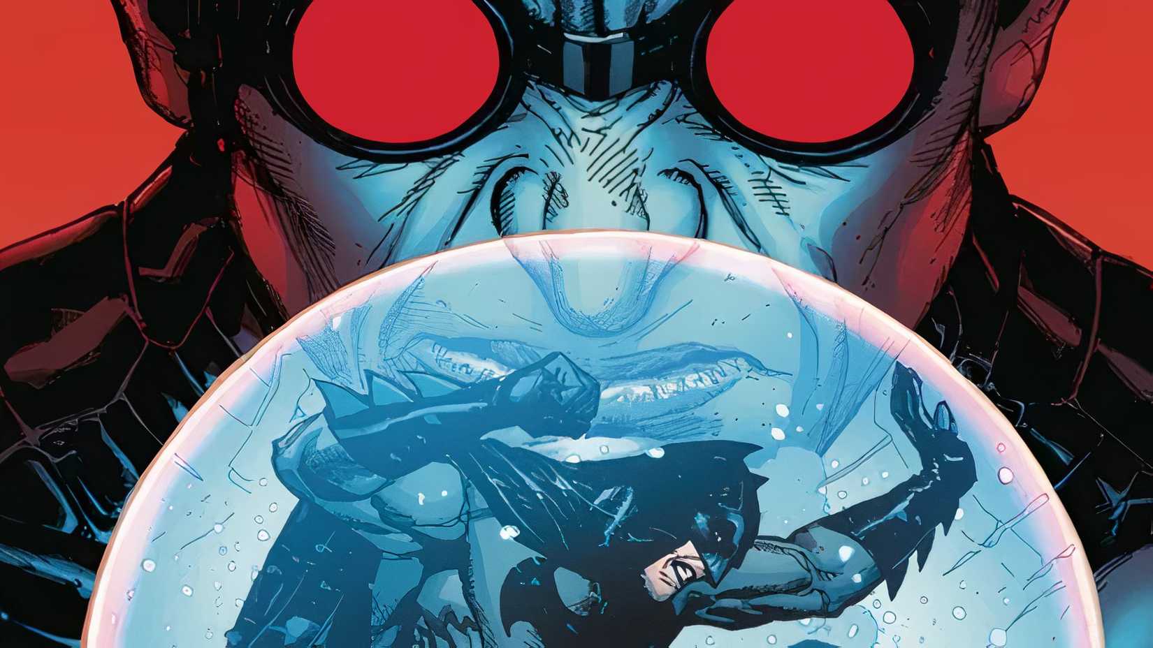 A still of Batman trapped by Mr. Freeze