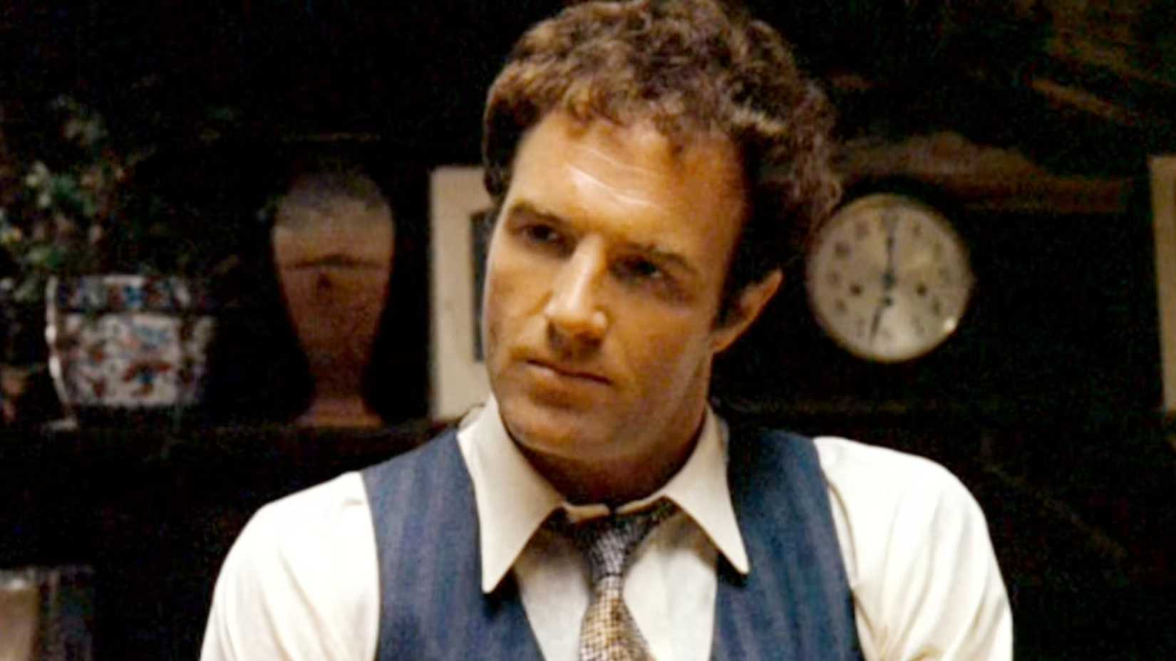 James Caan as Sonny in a family meeting in The Godfather