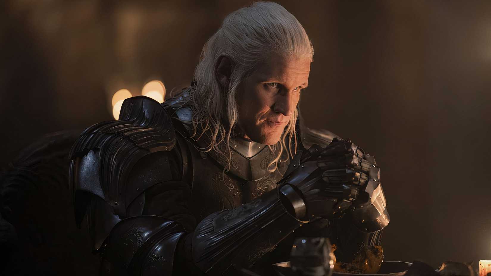 Matt Smith as Daemon Targaryen in House of the Dragon looks angry