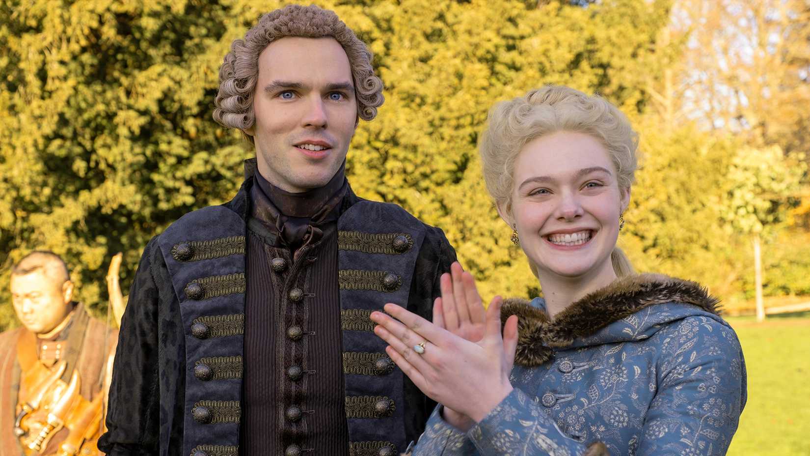 Nicholas Hoult and Elle Fanning in The Great on Hulu