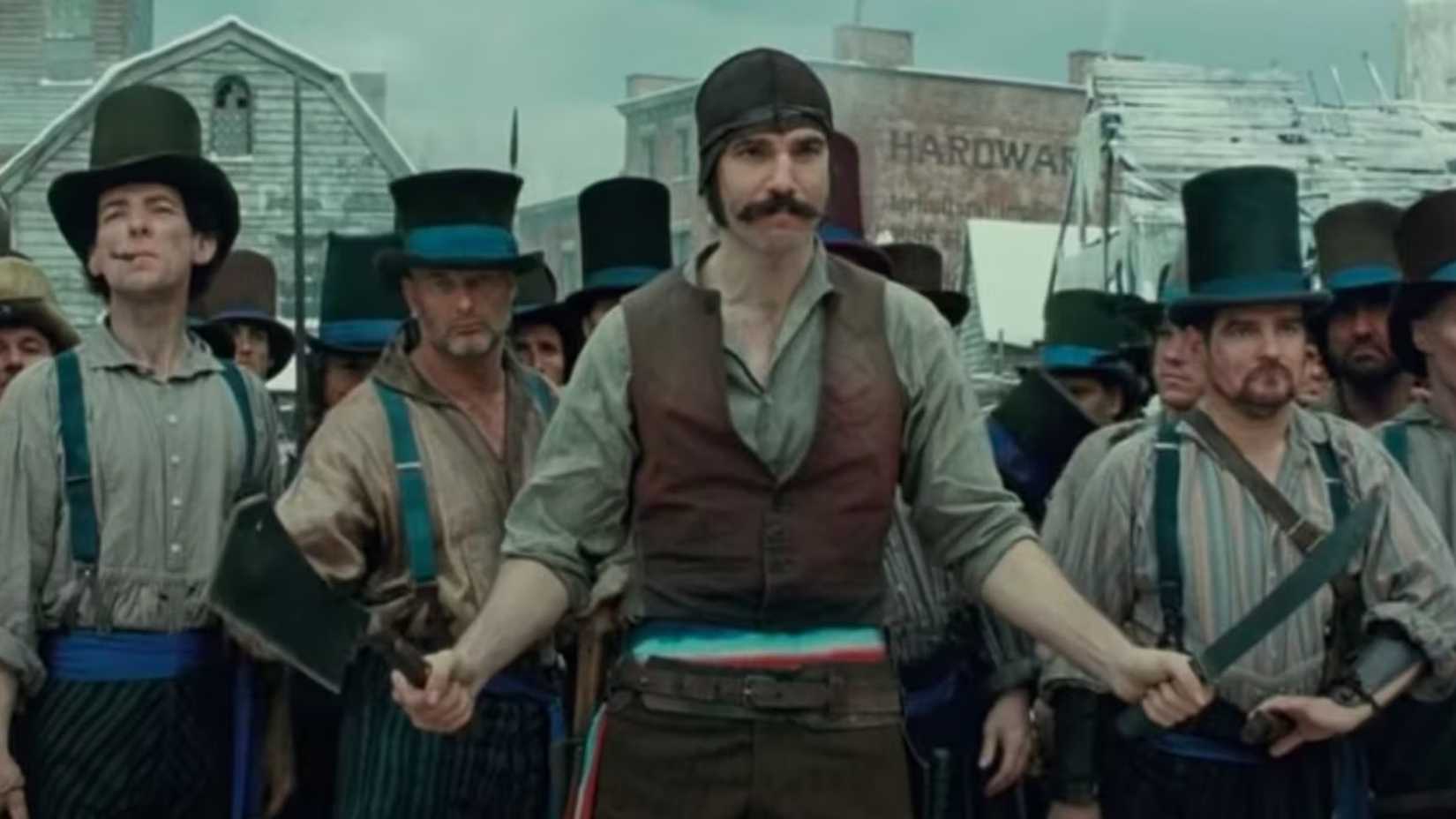 Scenes of Daniel Day-Lewis as Bill the Butcher in Gangs of New York