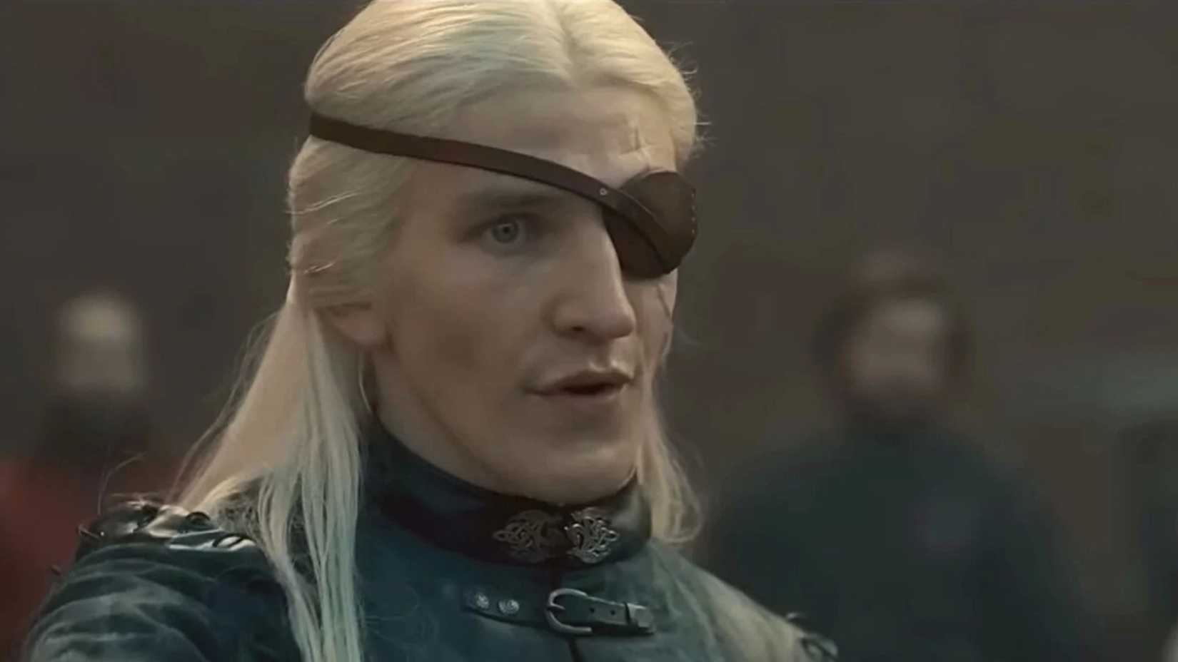 Aemond Targaryen, played by Ewan Mitchell, in House Of The Dragon