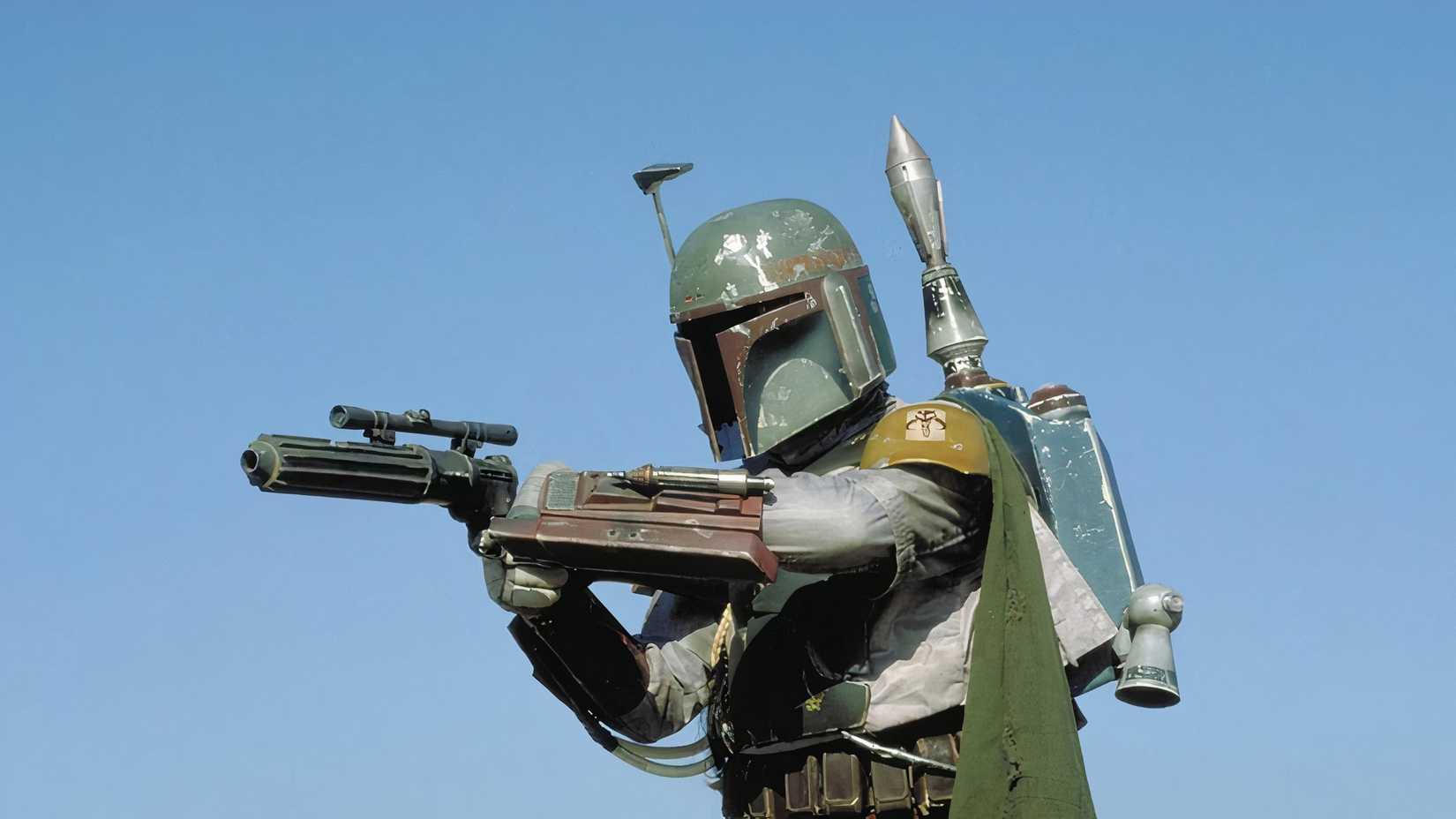 Boba Fett in Return of the Jedi shooting his blaster