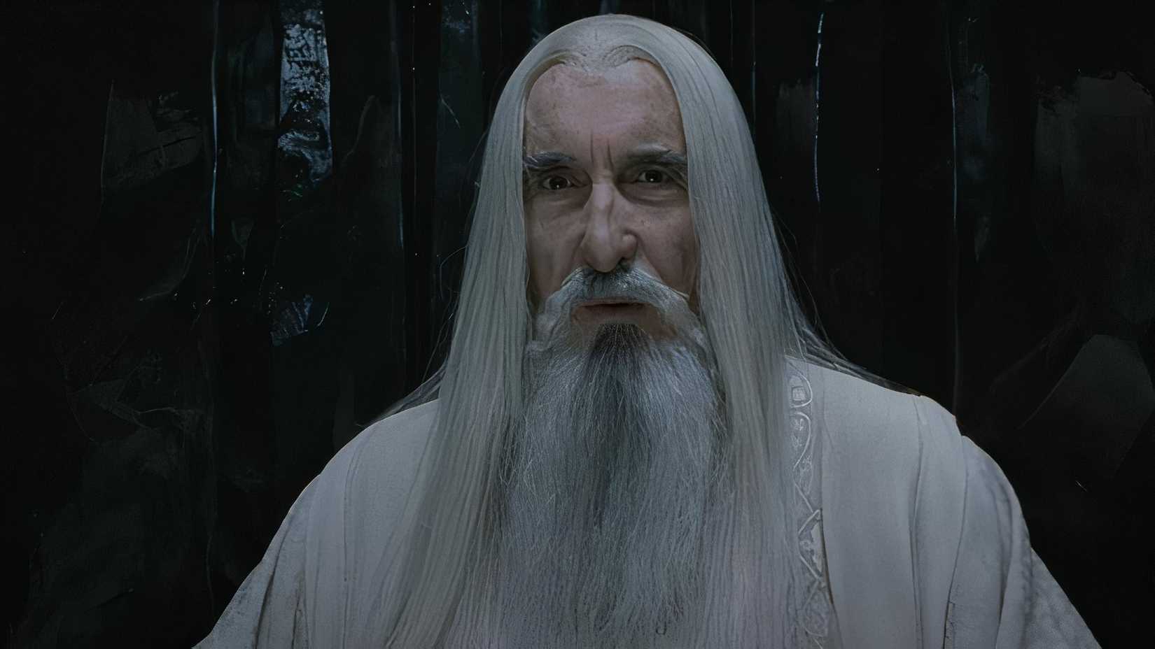 Christopher Lee as Saruman in Fellowship of the Ring