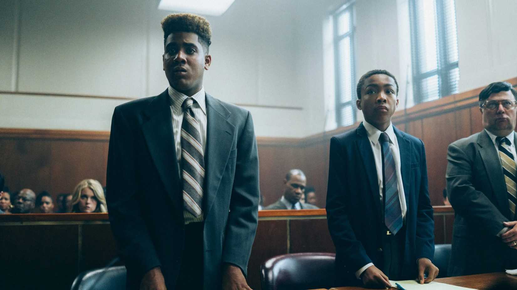 jharrell jerome and asante blackk standing in court in when they see us