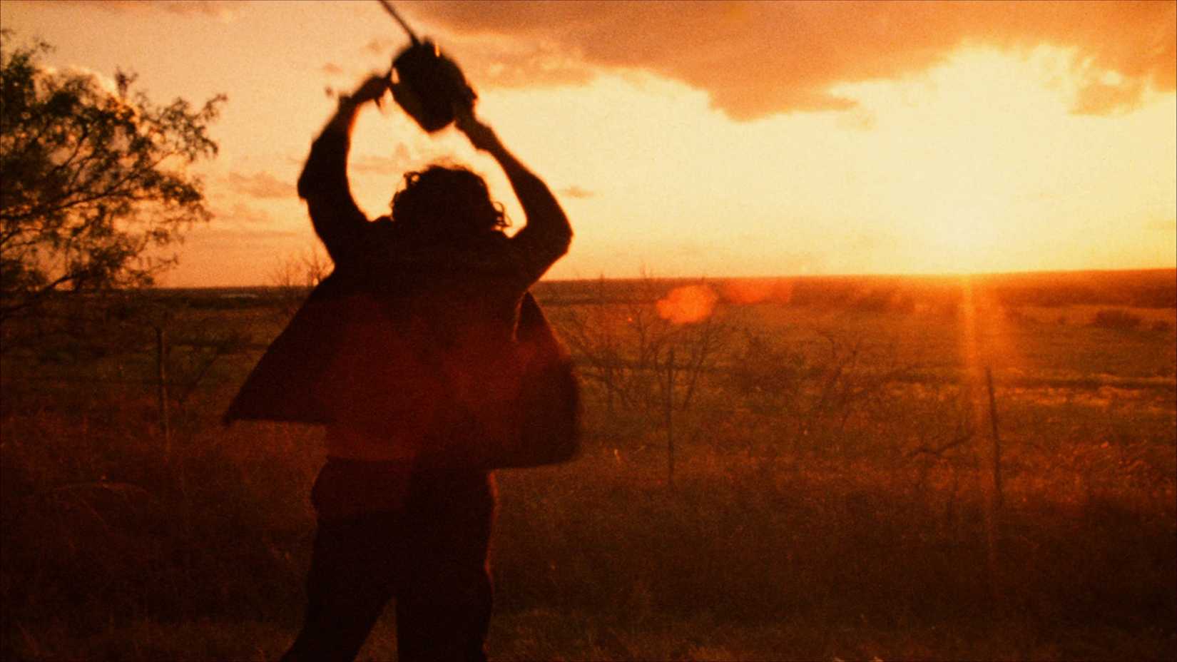 Final shot of Texas Chainsaw Massacre with Leatherface 