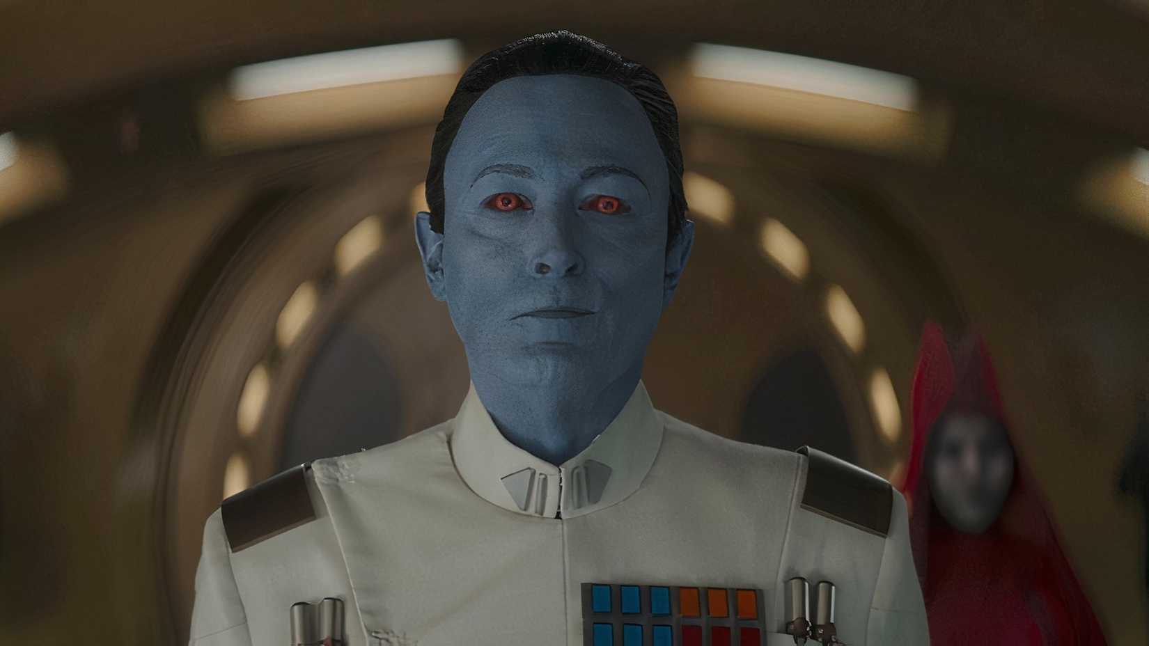 Lars Mikkelsen as Grand Admiral Thrawn in the Ahsoka Star Wars series on Disney+