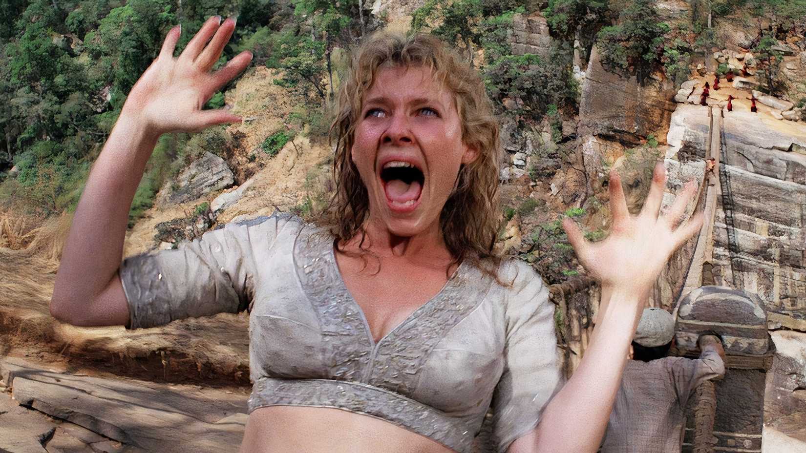 Kate Capshaw screaming  in Indiana Jones and The Temple of Doom
