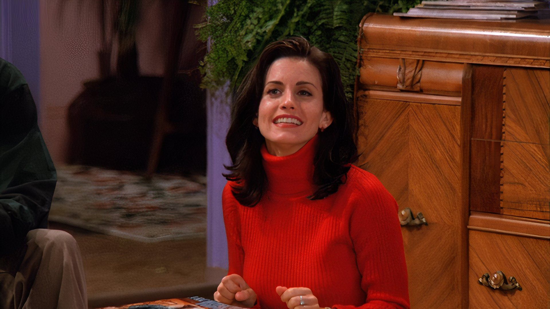 monica red dress friends Red Rehearsal Dinner Dress worn by Monica Geller (Courteney Cox) as seen in  Friends (S07E23)