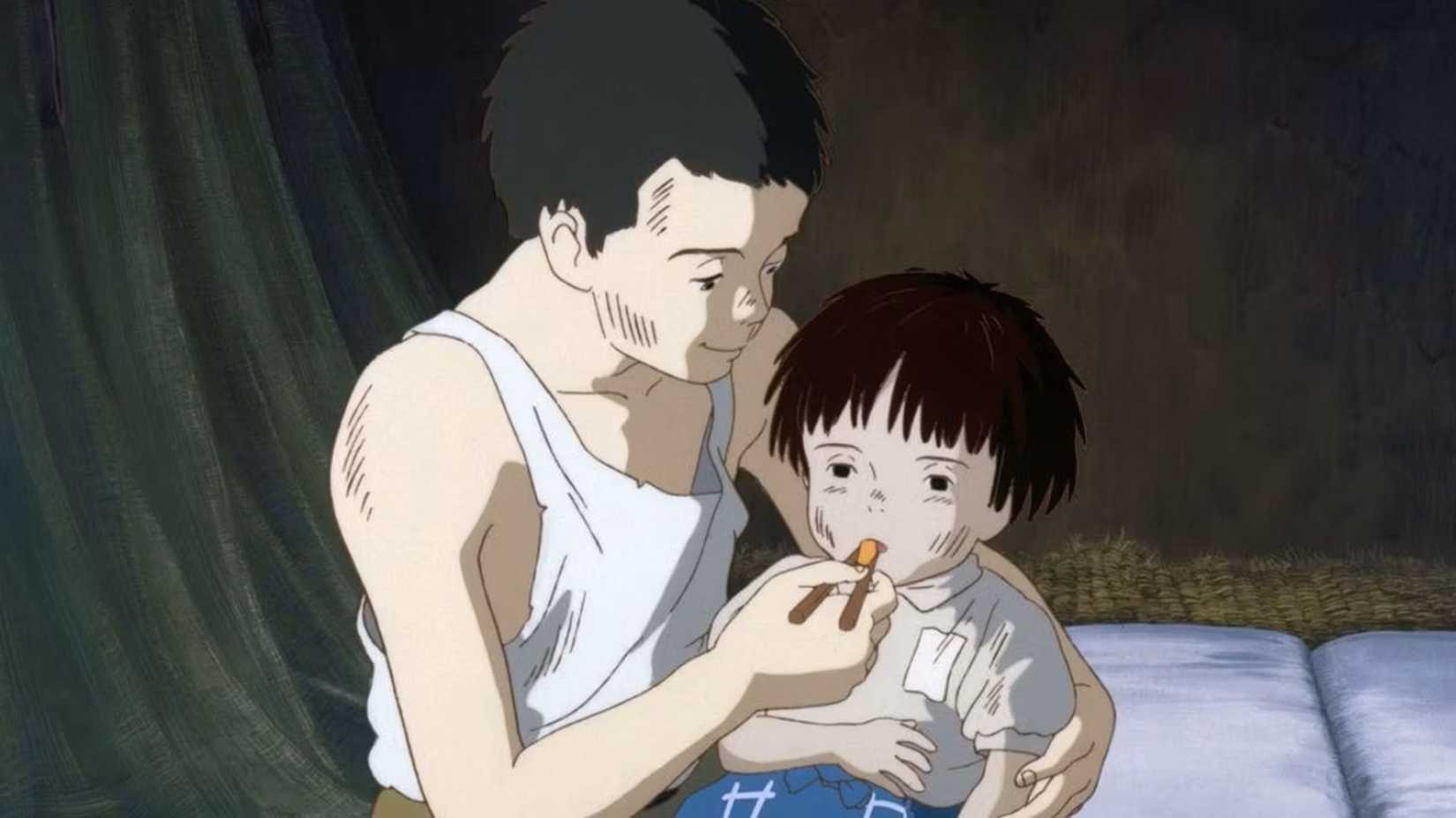 Setsuko eating in Grave of the Fireflies