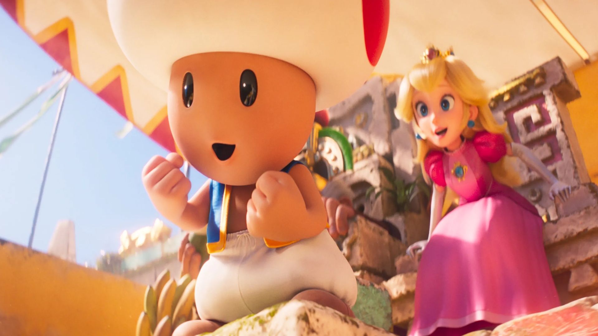 Toad & Princess Peach in The Super Mario Bros. Movie