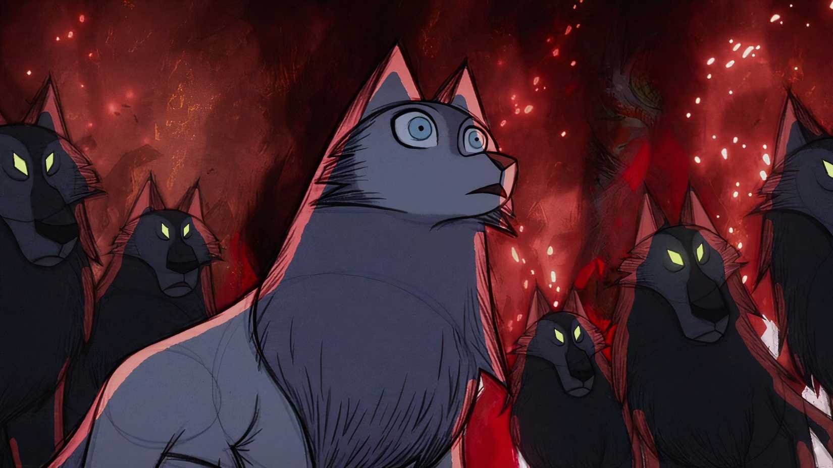 Robyn as a wolf stares bravely off into the distance in Wolfwalkers