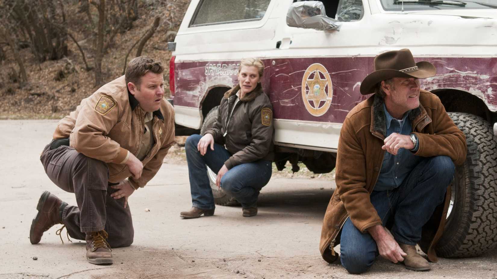 A tense scene from the Western Longmire