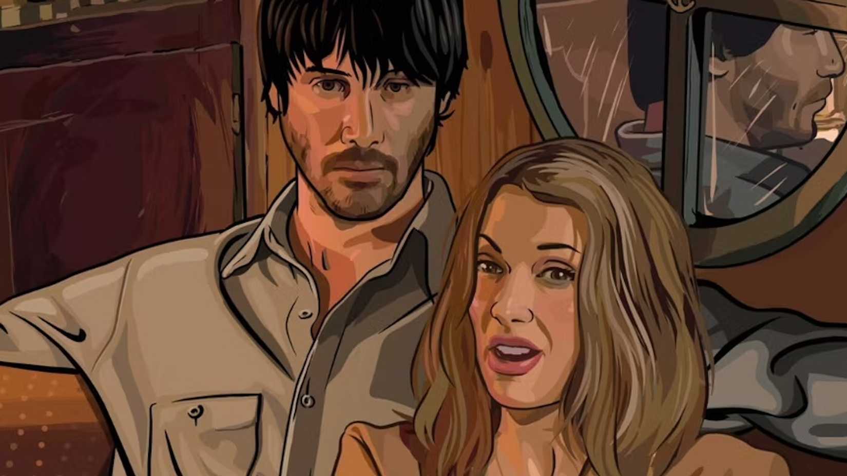 Winona Ryder and Keanu Reeves in 'A Scanner Darkly'