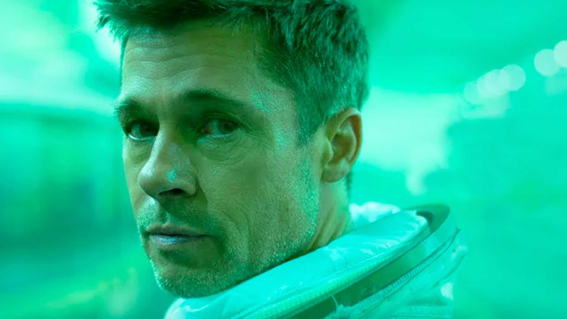 Brad Pitt in Ad Astra wearing a space suit