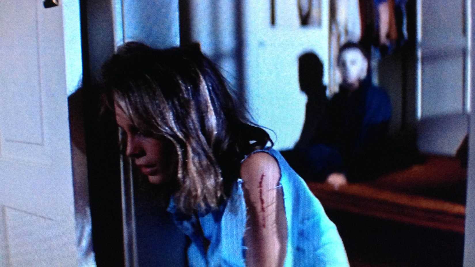 Jamie Less Curtis and Michael Myers in Halloween 1978