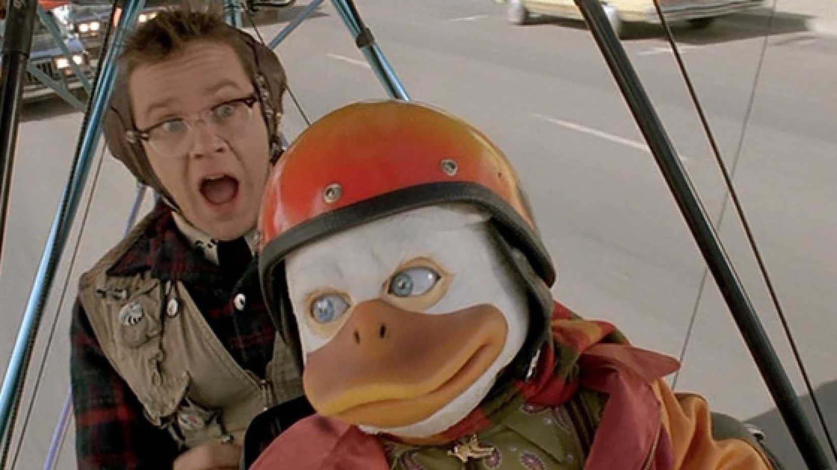Howard flying a plane with Phil in Howard the Duck.