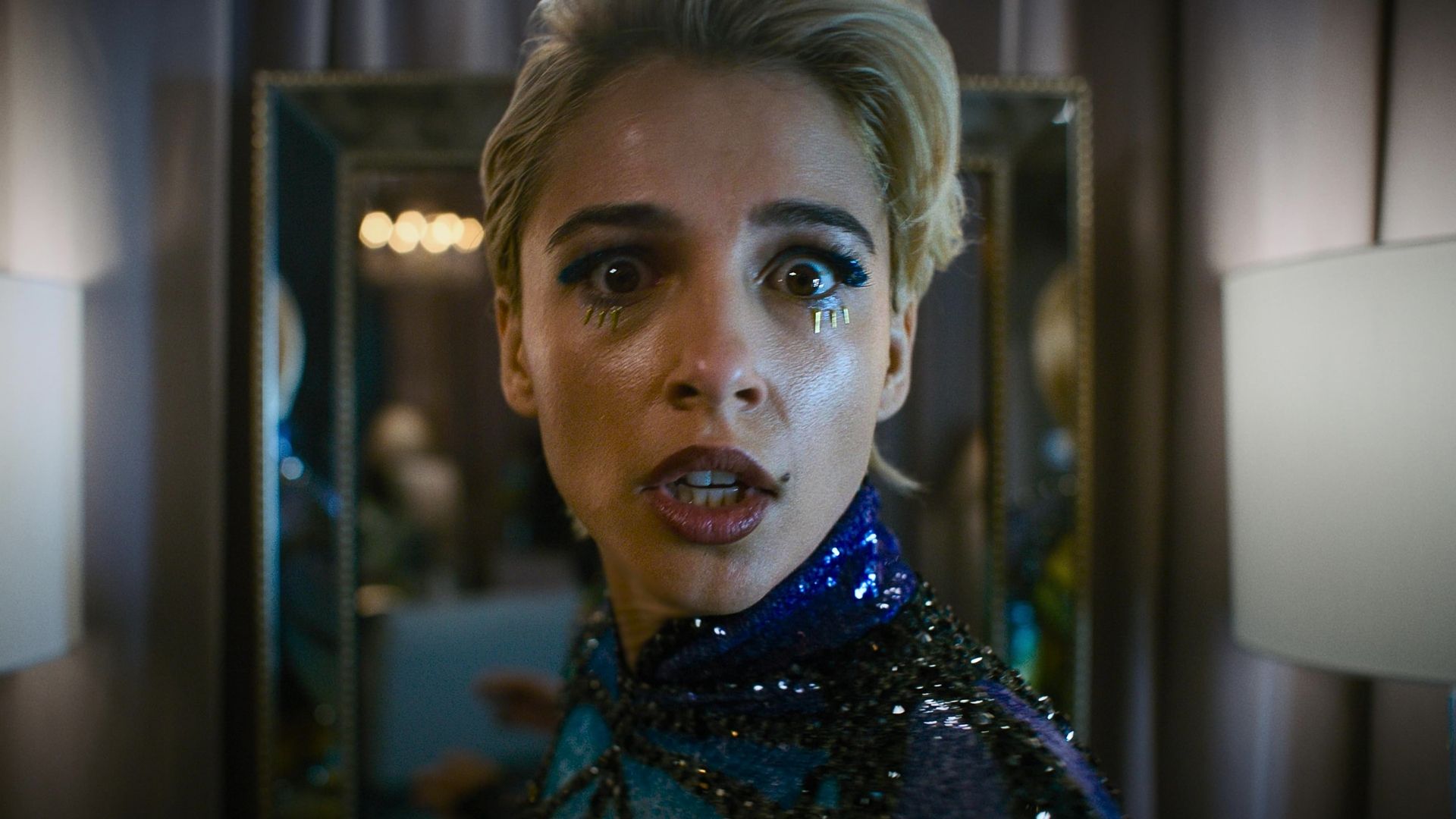Naomi Scott scared in Smile 2