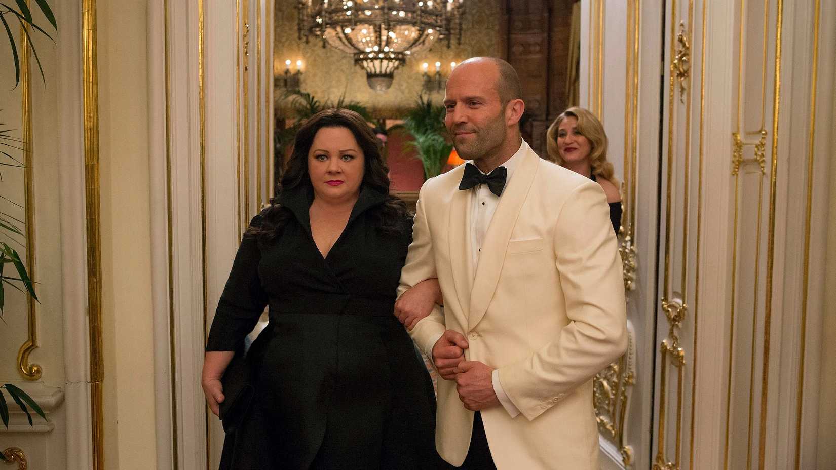 Melissa McCarthy and Jason Statham in Spy 