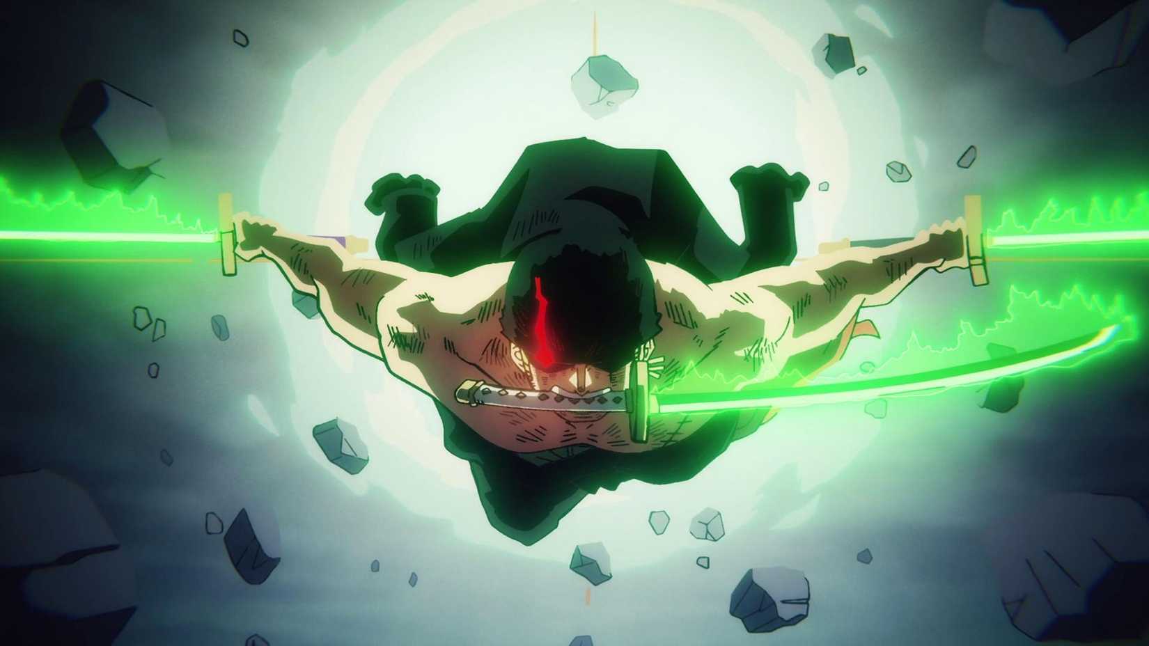 Zoro vs King fight animation in One Piece