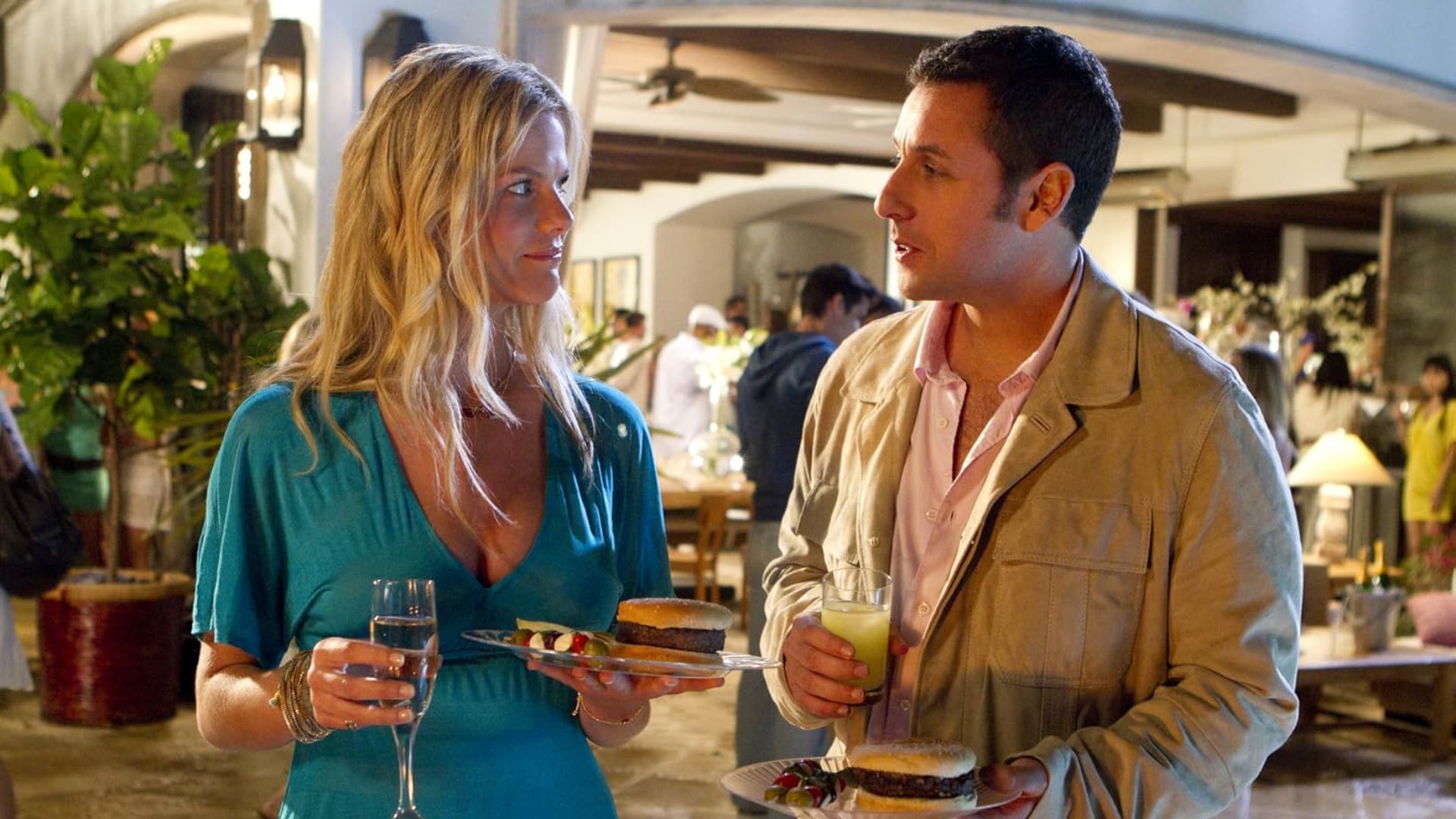 Adam Sandler with his love interest in Just Go with It