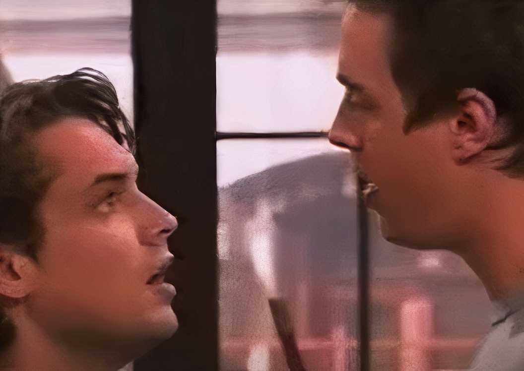 Alex and Todd about to fight over a girl on UPN's The Random Years