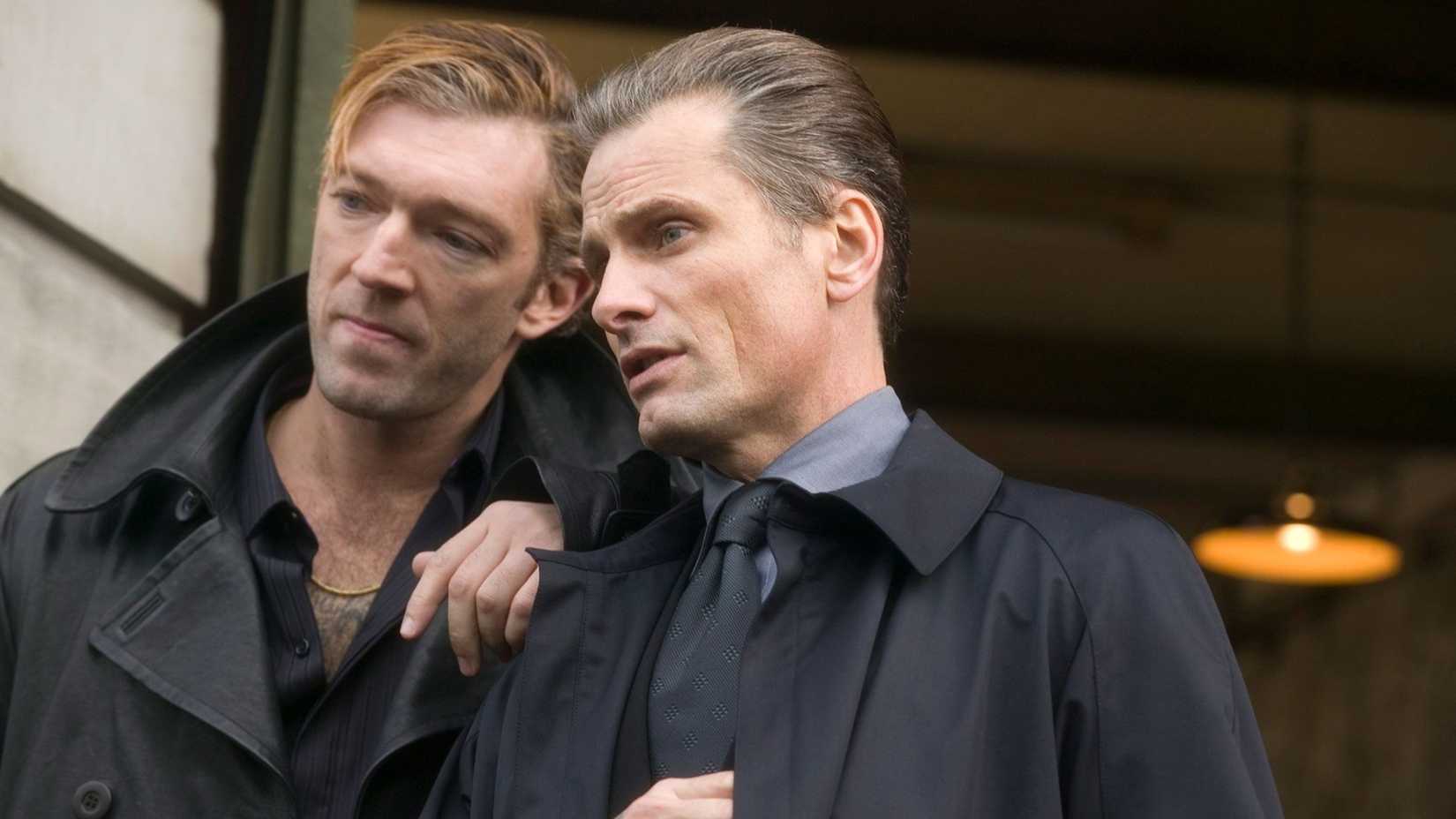Vincent Cassel as Kirill and VIggo Mortensen as Nikolai Luzhin in Eastern Promises
