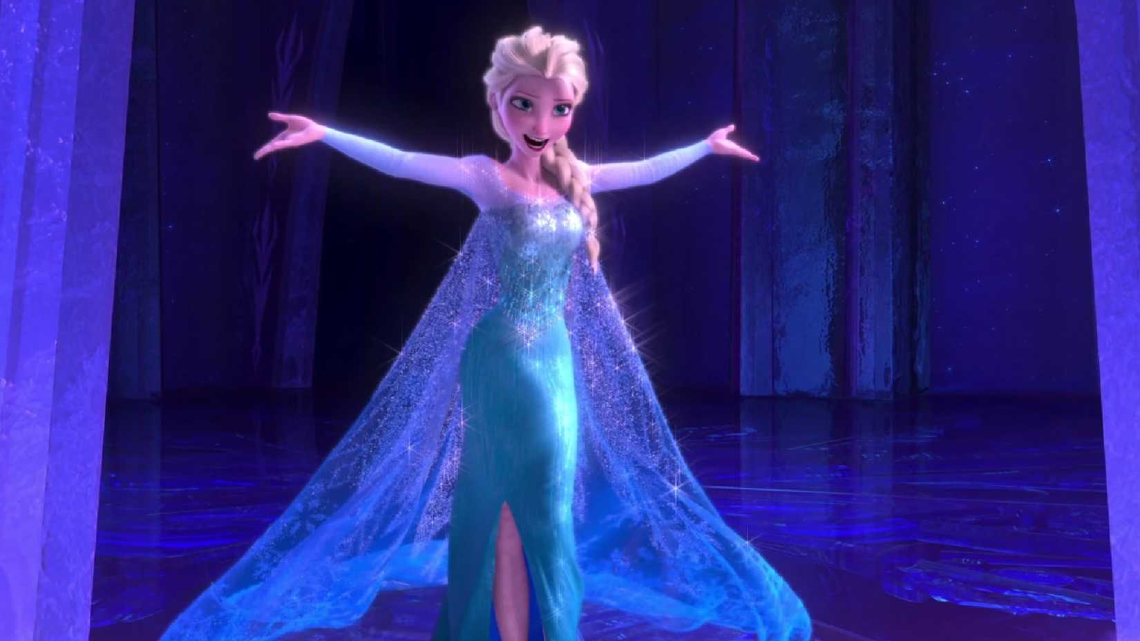 Elsa singing Let It Go in Frozen